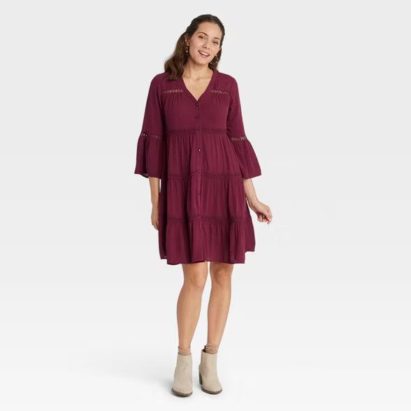 Women's Long Sleeve Button-Front Dress - Knox Rose™ | Target