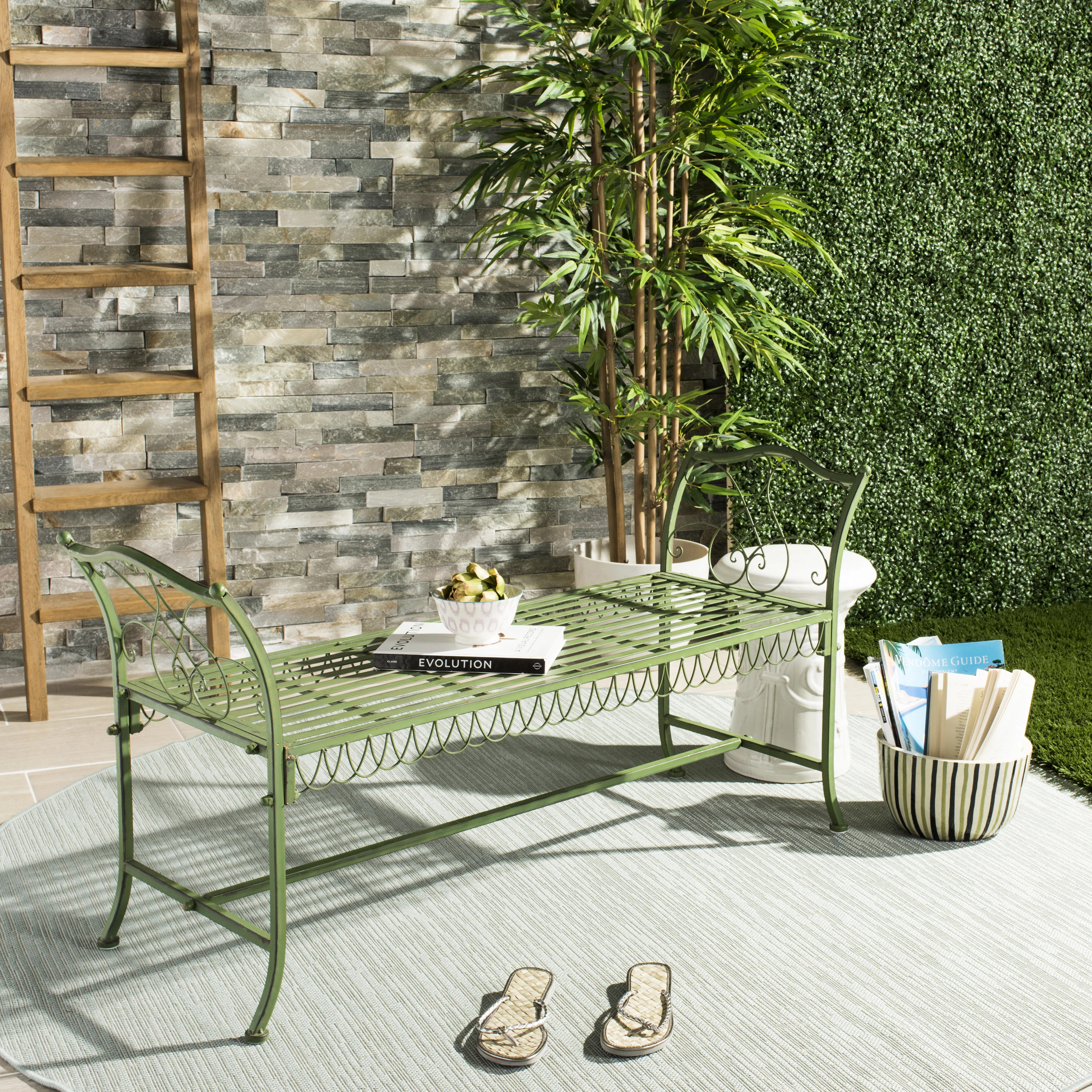 Ophelia & Co. Cavin Metal Outdoor Bench & Reviews | Wayfair | Wayfair North America