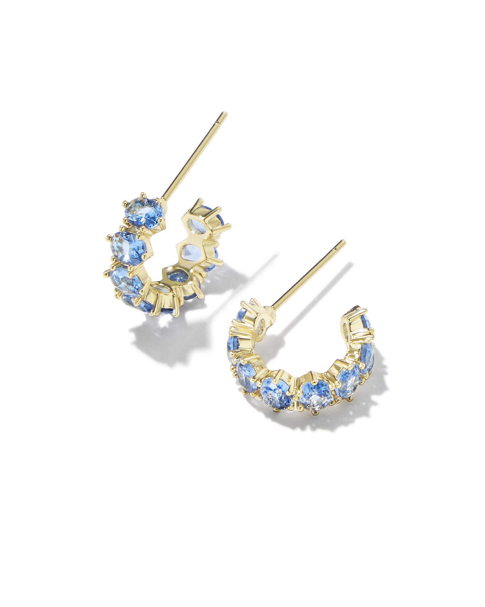 Kendra Scott Cailin Gold Huggie Earrings in Blue Violet Crystal | Nano Crystal | Kendra Scott