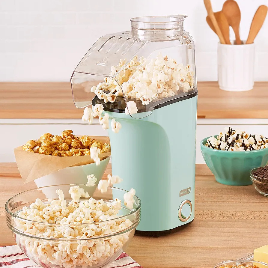 DASH Hot Air Popcorn Popper Maker with Measuring Cup to Portion Popping Corn Kernels + Melt Butter,  | Amazon (US)