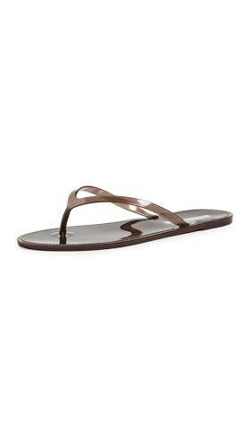 Black Suede Studio Women's Crystal Jelly Flip Flops, Chestnut, 8 Medium US | Amazon (US)
