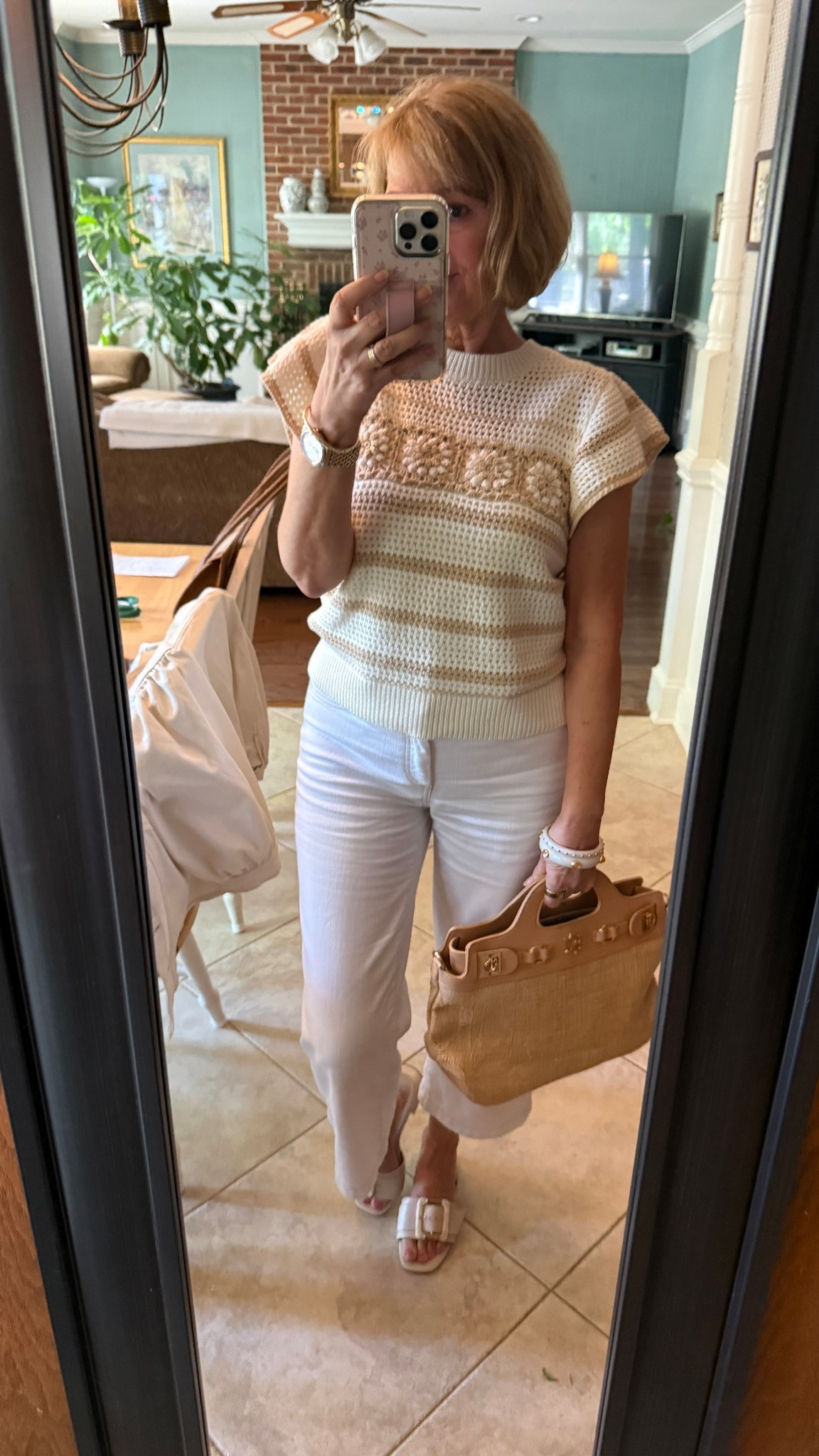 Open knit sweater is under $35 and a good weight for spring and white cropped jeans go with everything.


#LTKSaleAlert #LTKPetite #LTKOver40