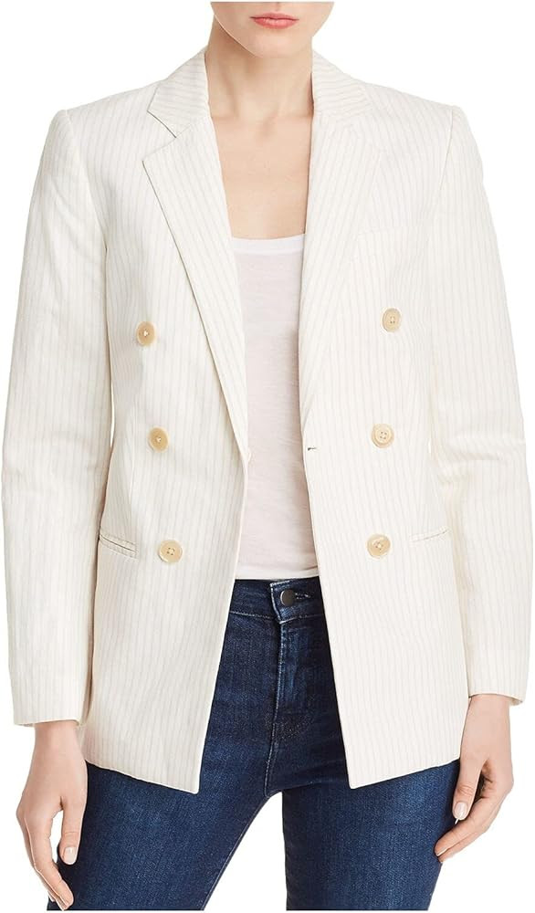 Rebecca Taylor Womens Beige Pinstripe Blazer Evening Jacket Size | Amazon (US)