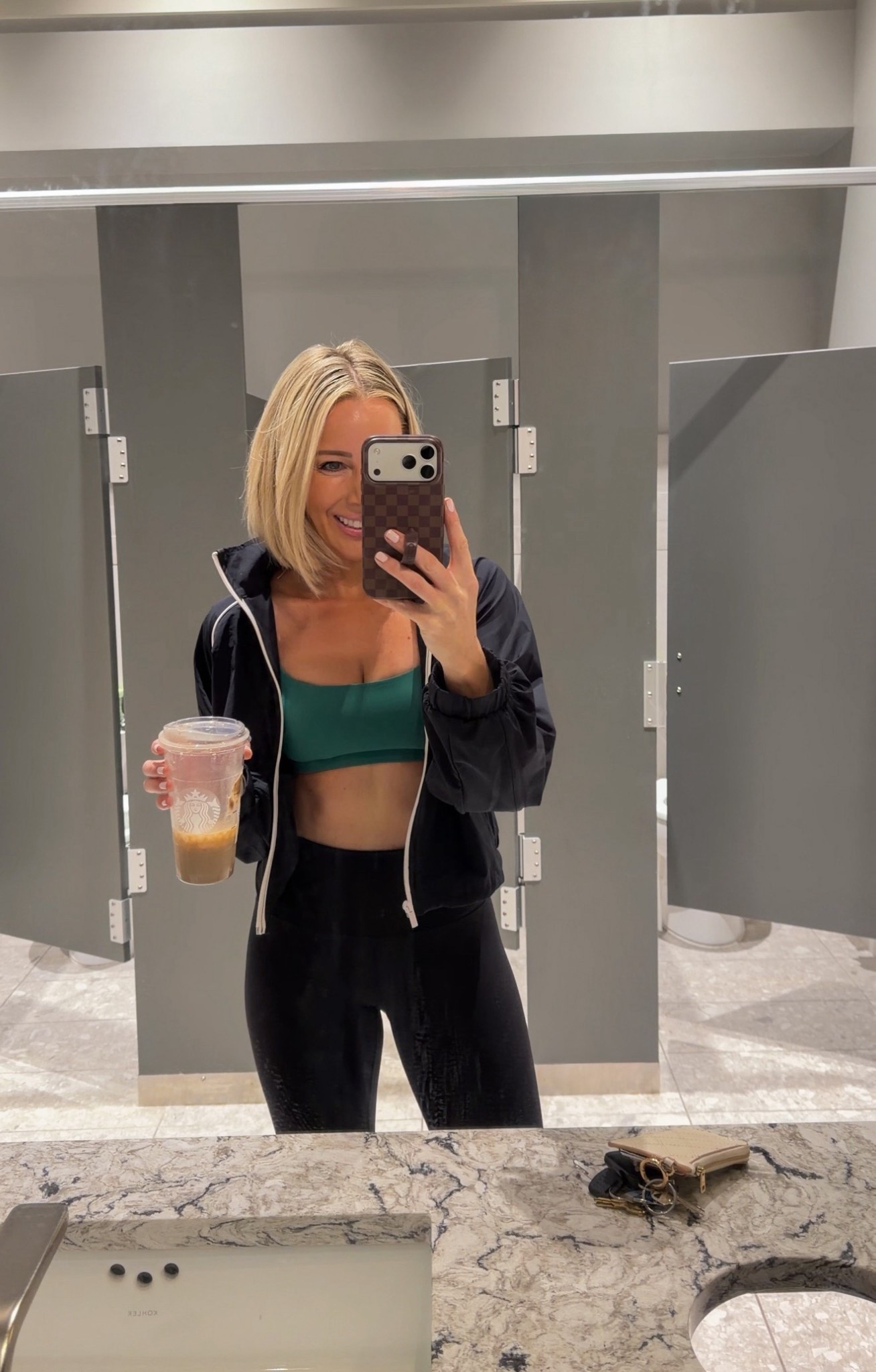 Workout ootd, love this jacket wearing XS and still plenty big, sports bra is a small and love hie soft and supportive they are I have several colors 

#LTKActive #LTKootd #LTKfitnessgoals