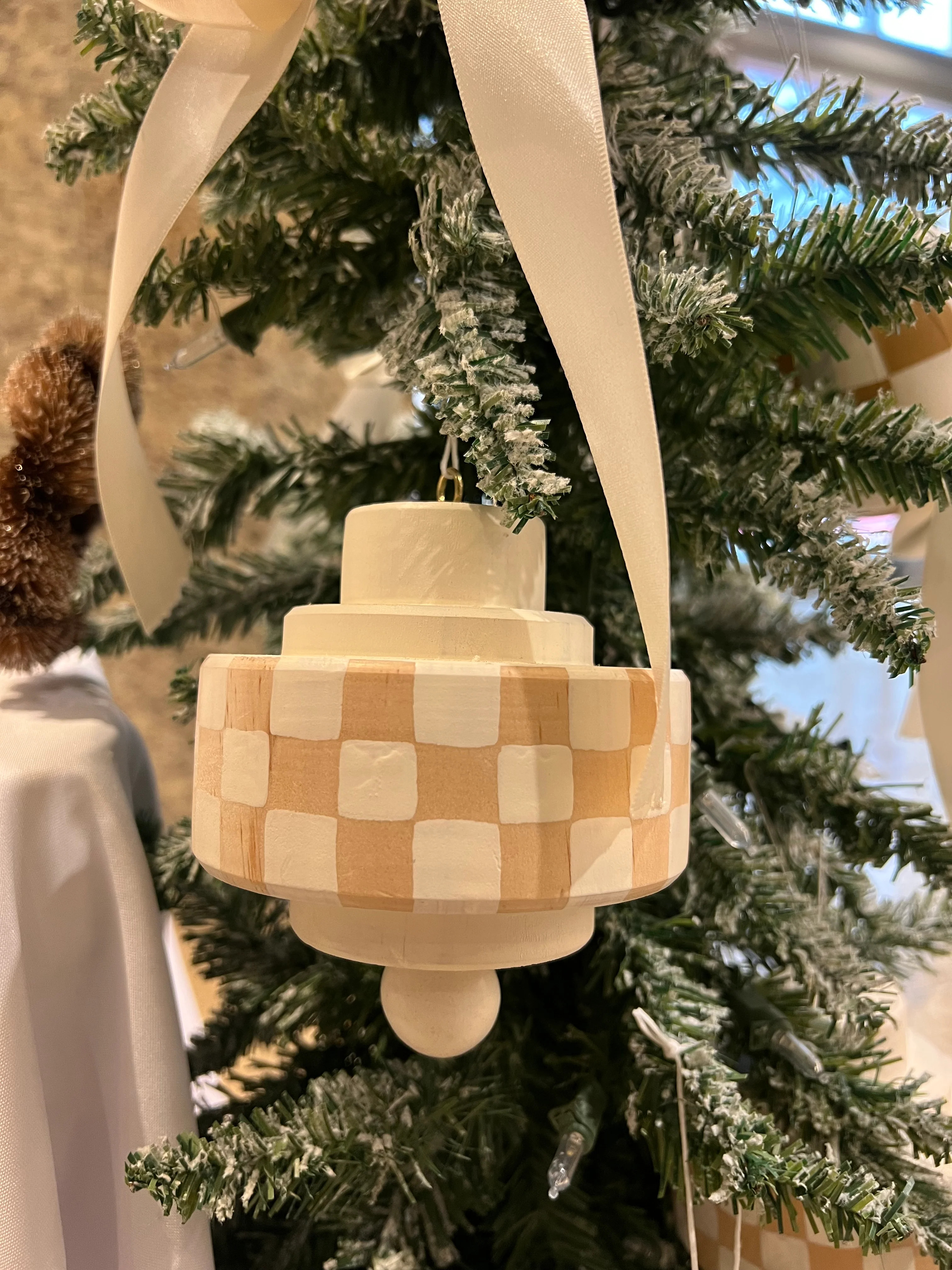 Checkered Wood Ornament | Sweenshots Studios