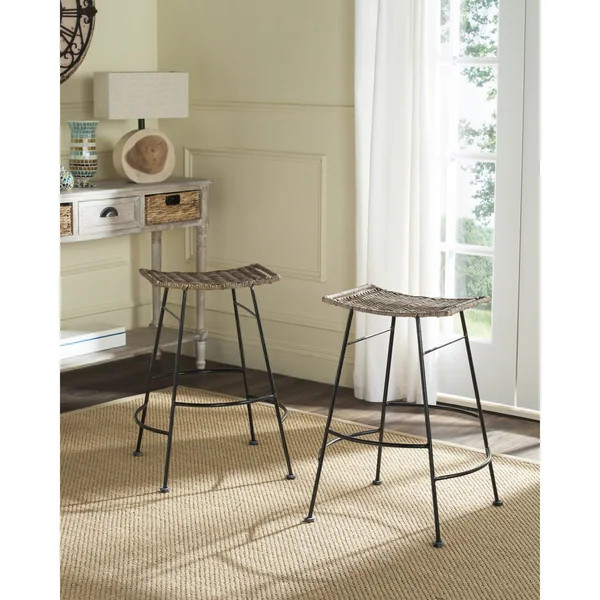 Safavieh Atara Grey Bar Stool (Set of 2) | Bed Bath & Beyond