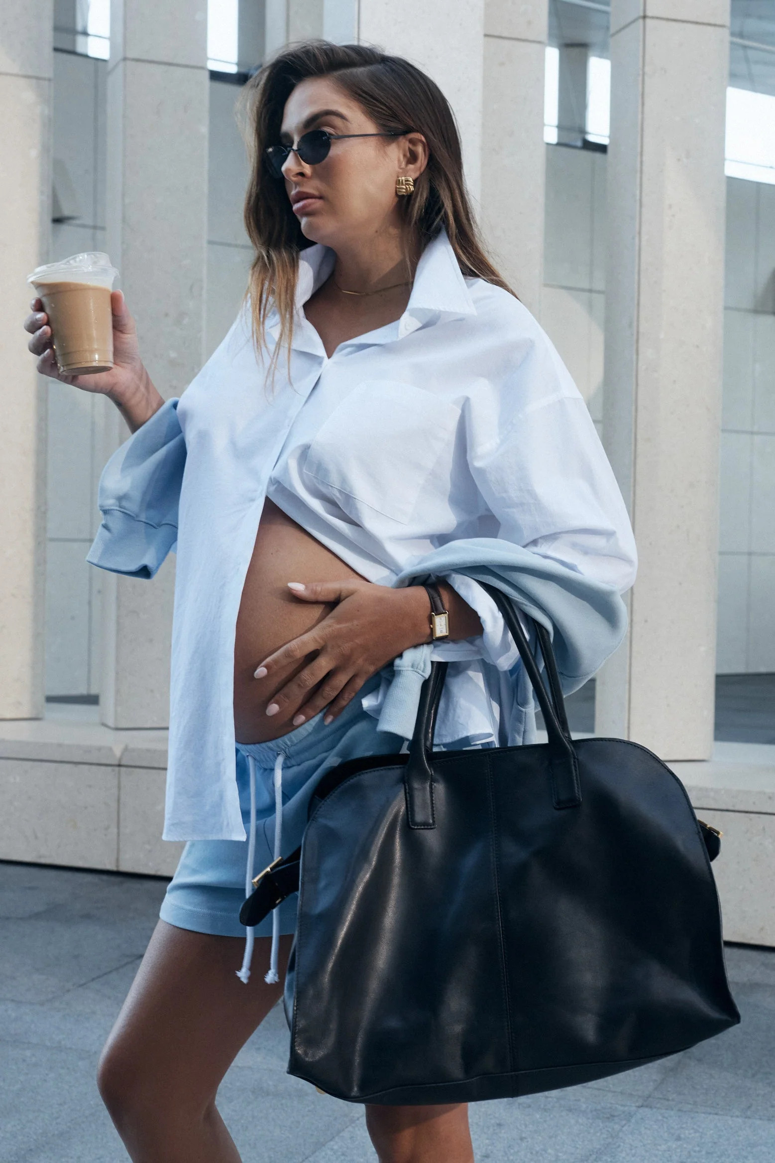 Organic Cotton Relaxed Short (Cornflower) | Legoe Heritage Maternity APAC