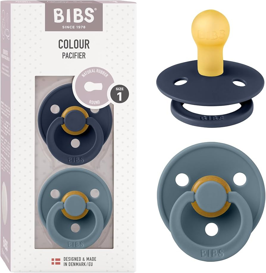 BIBS Pacifiers Colour Collection | Natural Rubber Baby Pacifier | Set of 2 BPA-Free Soothers | Ma... | Amazon (US)
