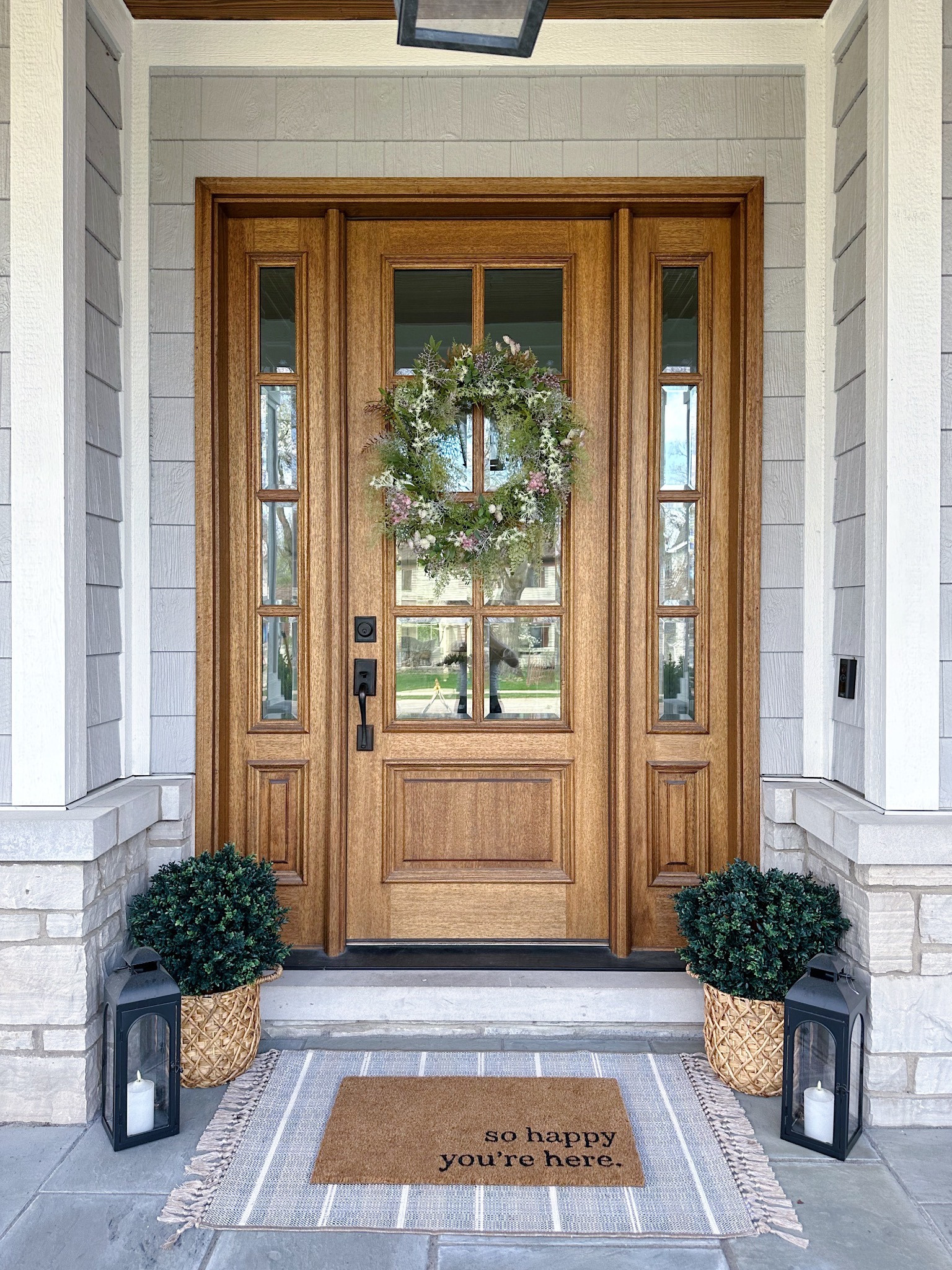 Spring decor for your front door!! Love this affordable doormat/rug combo! Also the most gorgeous faux wreath for your front door! 

#homedecor #frontporch #springdecor

#LTKSeasonal #LTKunder50 #LTKhome