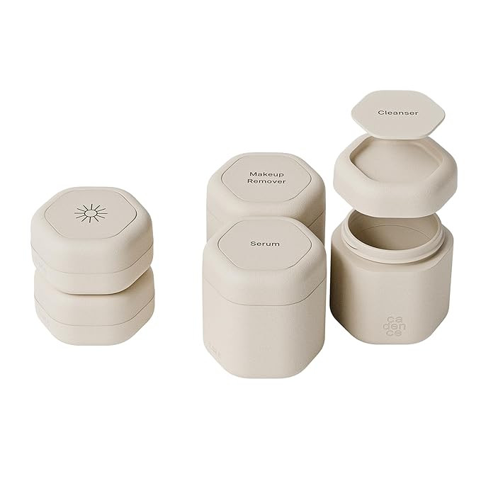 Cadence Travel Containers - Core Skincare Set - Magnetic Containers with Lids,2 Small (0.56oz) & ... | Amazon (US)