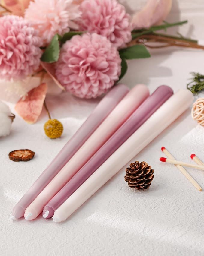 12 Inch Purple Taper Candles Set of 4 Unscented Smokeless Long Tall Tapered Candles for Candlesti... | Amazon (US)