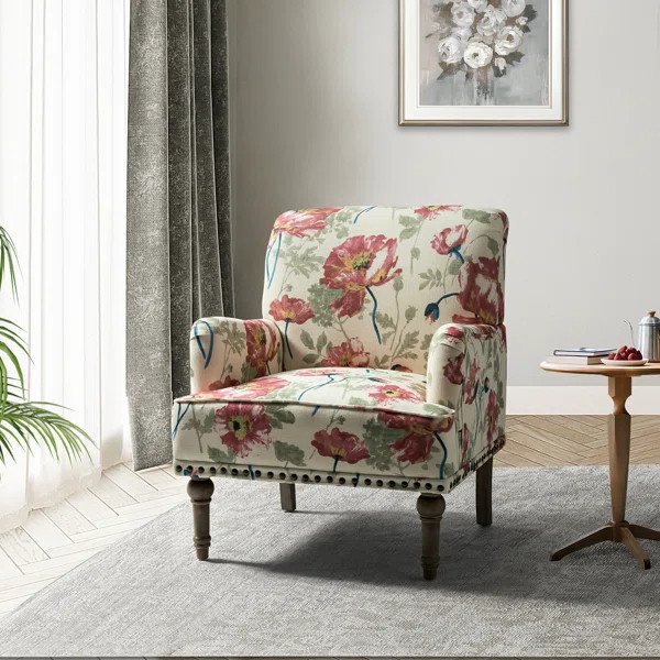 Antoan 28.7"W Floral-Print Upholstered Armchair | Wayfair North America