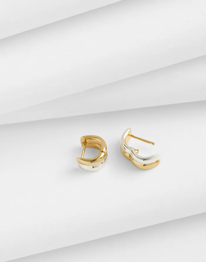 Demi-Fine Mixed-Metal Chunky Huggie Earrings | Madewell