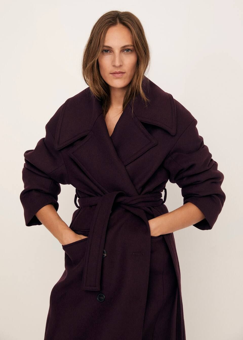 Wool double-breasted coat | MANGO (UK)