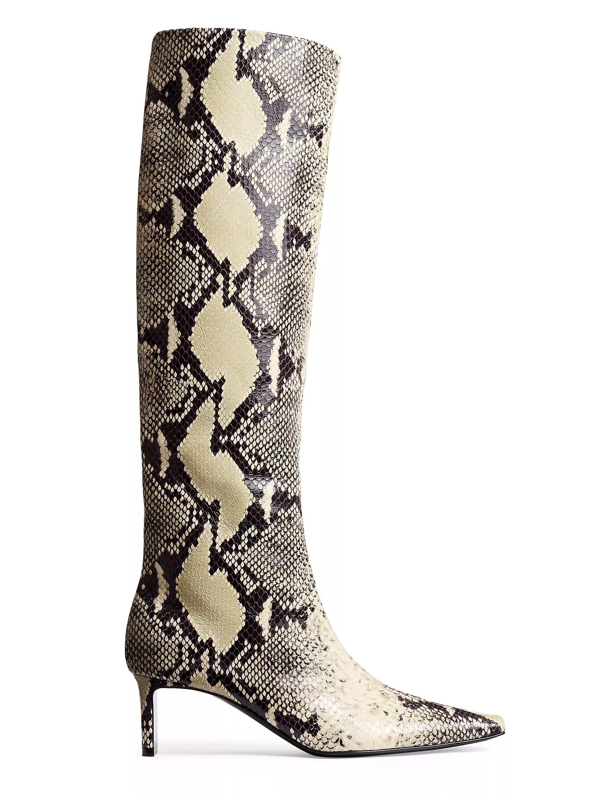 Ona 55MM Snake-Print Leather Knee-High Boots | Saks Fifth Avenue