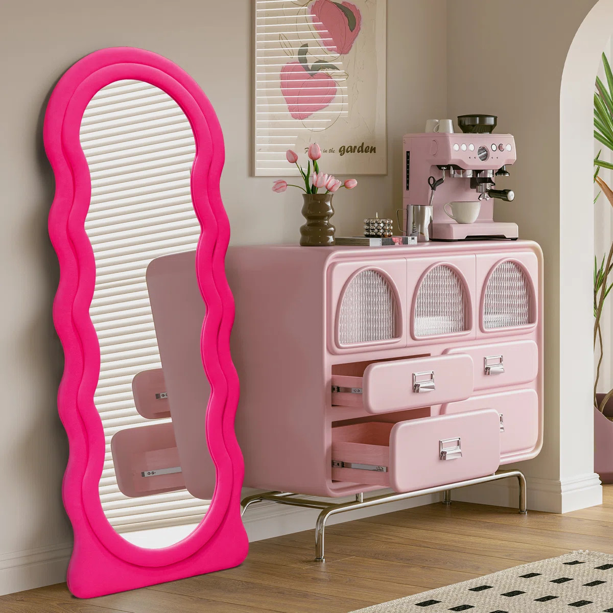 Mercer41 Wavy Manufactured Wood Wavy Full Length Mirror & Reviews | Wayfair | Wayfair North America