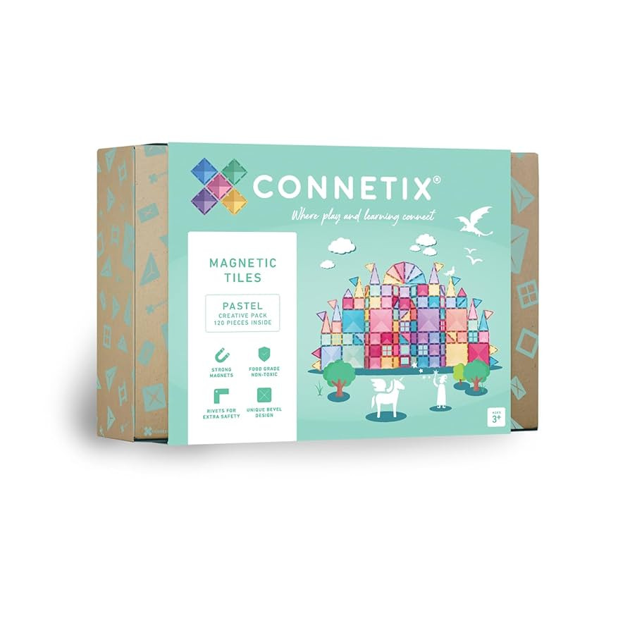 CONNETIX Magnetic Tiles Pastel Creative Pack, 120 Pieces | Amazon (US)