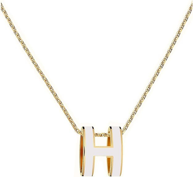Classic Letter Design 18K Gold Plated Womens Necklace Colorful Color Optional Women's Pendant | Amazon (US)