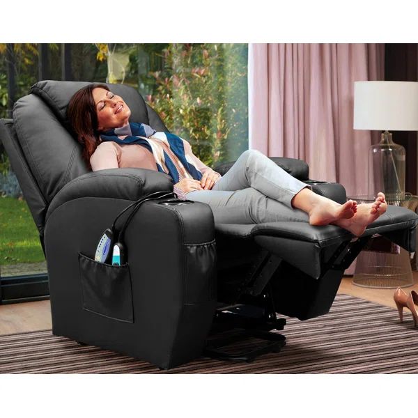 Faux Leather Power Lift Recliner Chair with Massage and Heating Functions | Wayfair North America