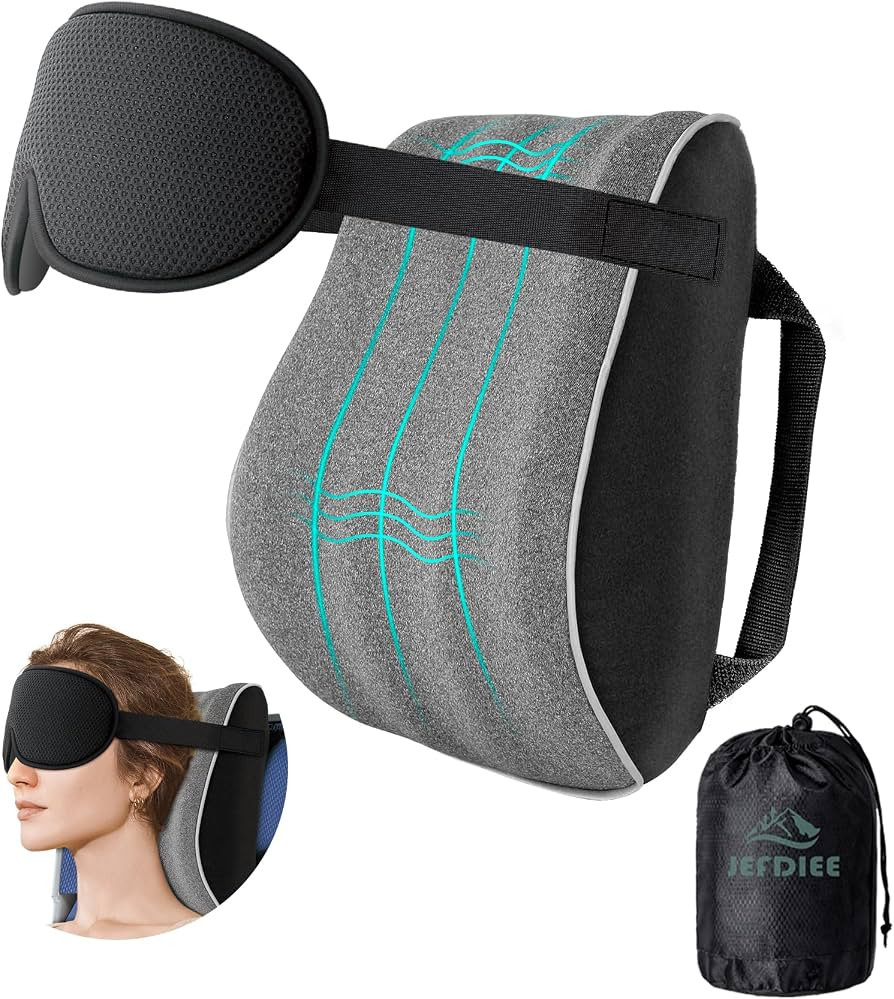 JefDiee Neck Pillows for Travel,Memory Foam Travel Neck Pillow with 3D Eye Mask,Travel Pillows fo... | Amazon (US)
