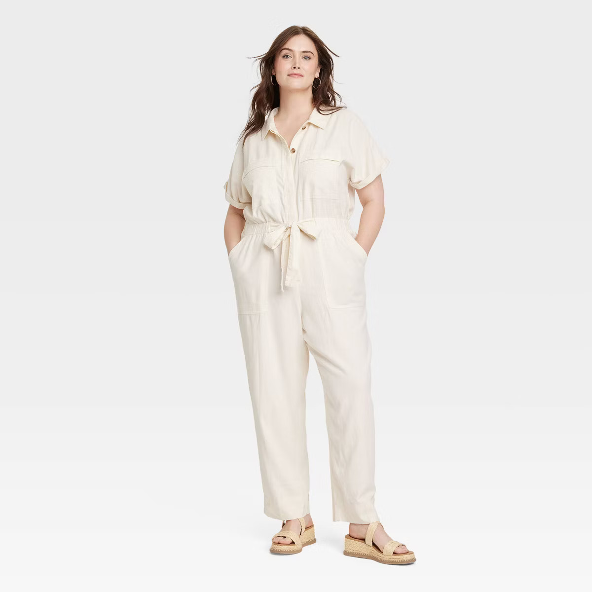Women's Short Sleeve Linen Boilersuit - Universal Thread™ | Target