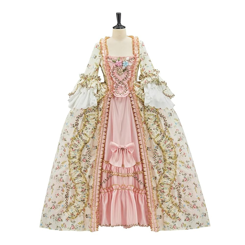 Willyacos French Queen Costume Marie Antoinette Dress Floral 18th Century Victorian Dress Women's... | Amazon (US)
