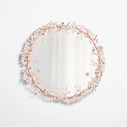 Flower Crown Pink Metal 30" Round Wall Mirror + Reviews | Crate & Kids | Crate & Barrel