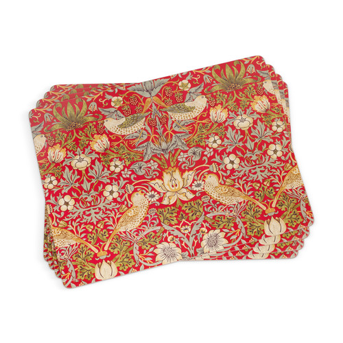 Pimpernel Strawberry Thief Red Set of 4 Cork Back Placemats at Nordstrom | Nordstrom