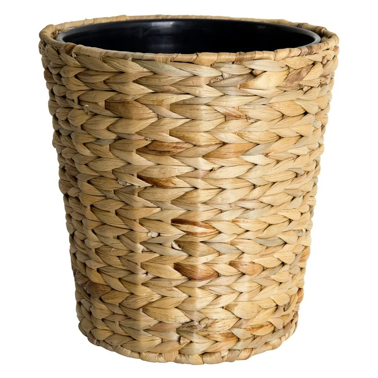 Better Homes & Gardens Natural Finish Water Hyacinth Trash Can with Removable Liner, 1.8 Gallon | Walmart (US)