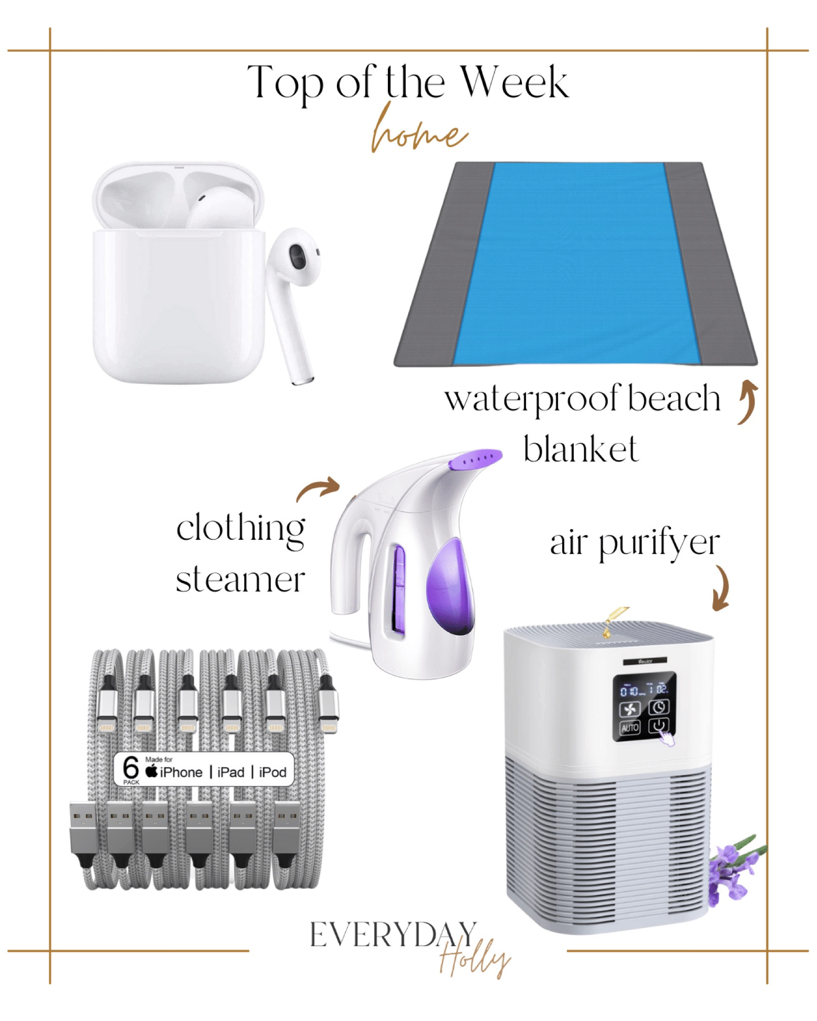 Top selling home essentials that you loved last week!! 

wireless earbuds | beach blanket | steamer | charger | air purifier | home essentials | home gadgets | technology 

#LTKunder100 #LTKhome