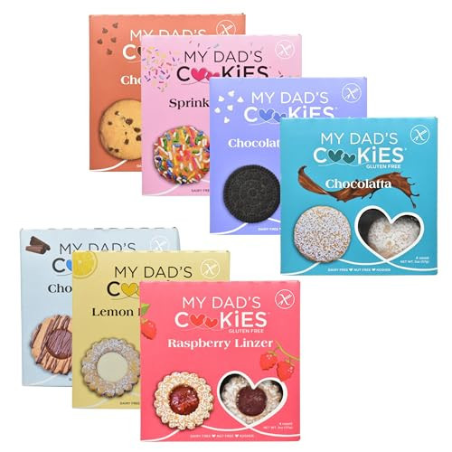 My Dad’s Cookies Gluten-Free Variety Pack – 7 Count Assorted Flavors – Dairy-Free, Nut-Free, Crispy & Colorful Treats – Allergy Friendly Snacks for Kids & Adults – Kosher, Non-GMO | Amazon (US)