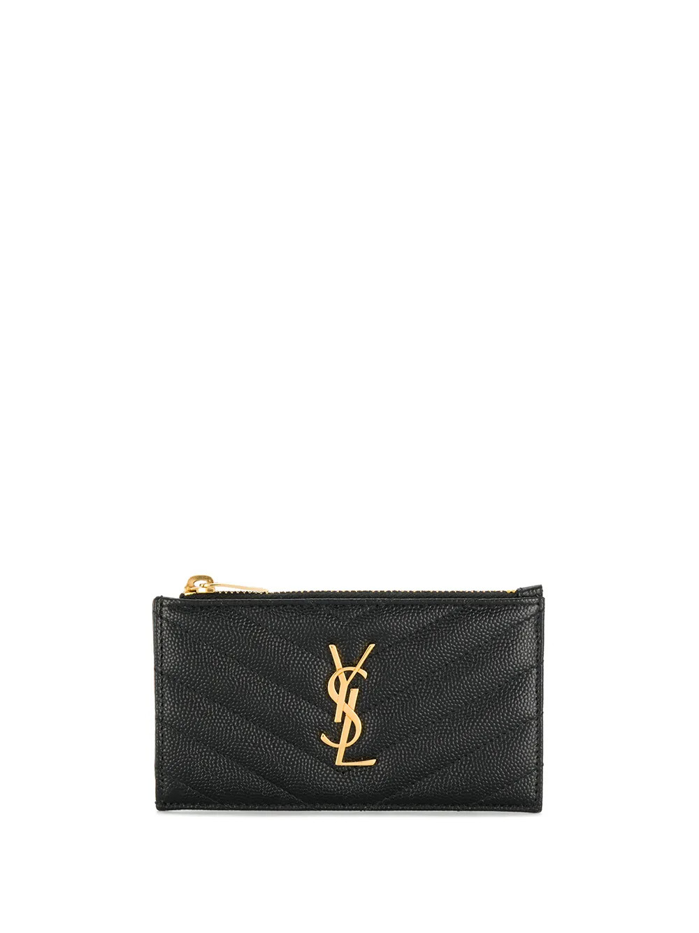 Saint Laurent Fragments Monogram Zip Cardholder - Farfetch | Farfetch Global