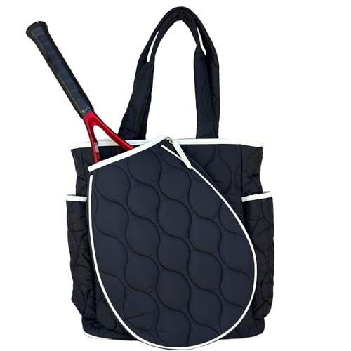 Queen of the Court Park Ave tennis bag, tennis bag for women, tennis backpack, padel bag for women, padel backpack (navy with white) | Amazon (US)