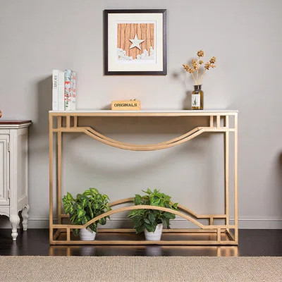 Gold Metal Marble Console Table | Wayfair North America