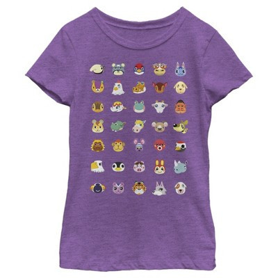 Girl's Nintendo Animal Crossing Favorite Lineup  T-Shirt - Purple Berry - X Large | Target