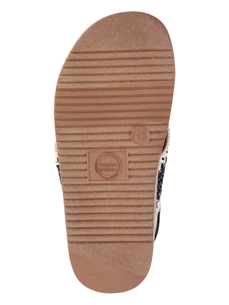 Wonder Nation Little and Big Girls Crossover Sandals | Walmart (US)