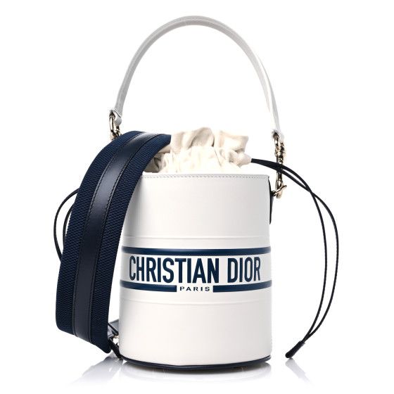 Calfskin Small Dior Vibe Bucket White Blue | FASHIONPHILE (US)