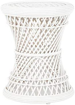 KOUBOO Coron Rattan, Sidetable and Planter Stand, White Stool, | Amazon (US)