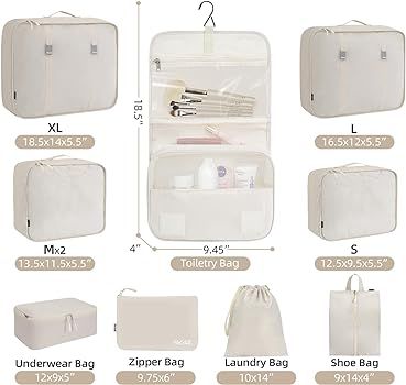 BAGAIL 10 Set/4 Set Packing Cubes Various Sizes Packing Organizer for Travel Accessories Luggage ... | Amazon (US)