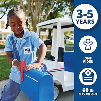 Kid Trax 6V USPS Mail Truck Ride-On Toy for Kids, Ages 3-5, Max Weight 60 lb, Includes Mailbox, P... | Amazon (US)