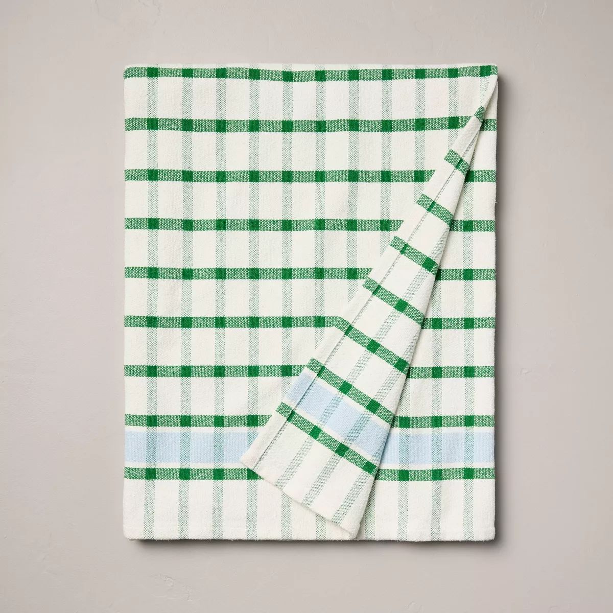 Checkered Plaid Woven Throw Blanket Cream/Light Blue/Green - Hearth & Hand™ with Magnolia | Target