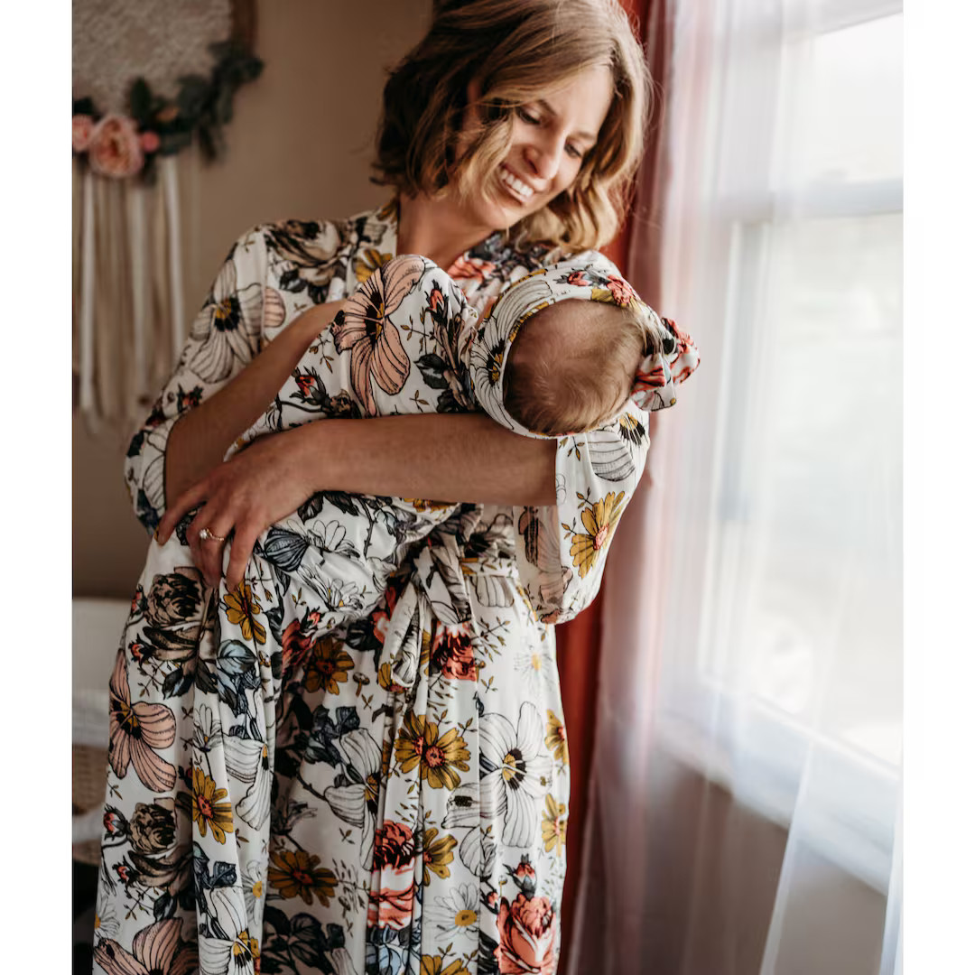 Matching Robe and Swaddle Set-mom and Baby-baby Shower Gift-gift for New Mom-matching Set-robe, S... | Etsy (US)