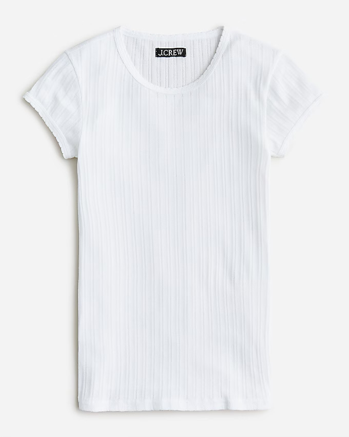 Fitted pointelle cap-sleeve T-shirt | J. Crew US