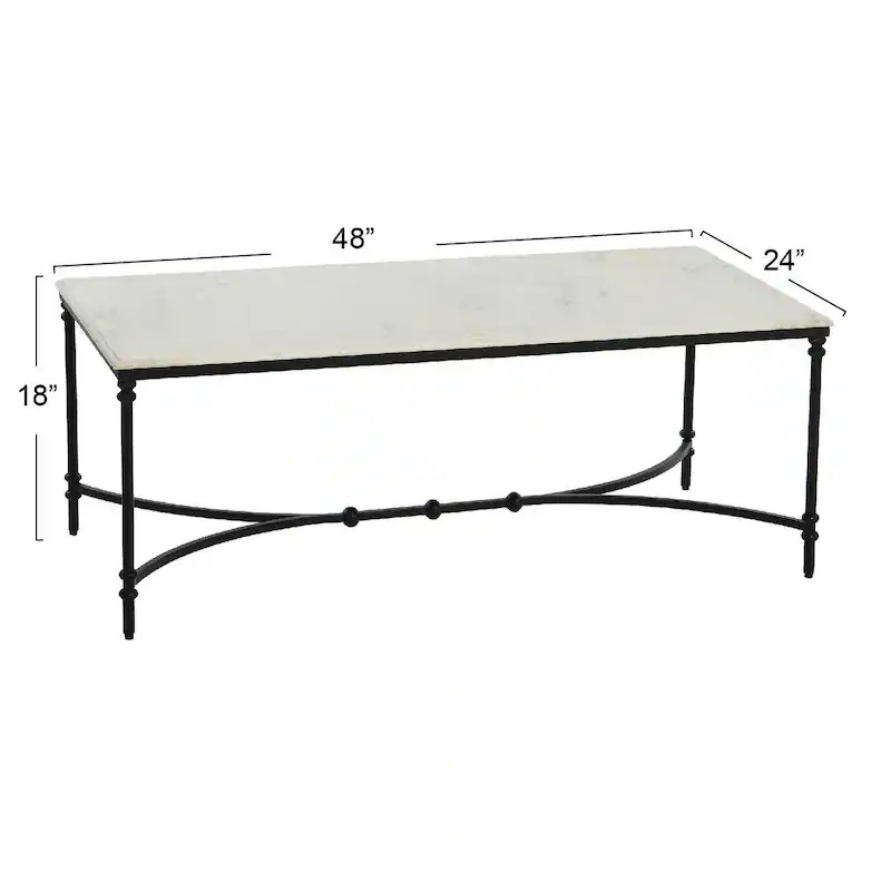 Libertine Genuine Marble and Metal Coffee Table | Overstock