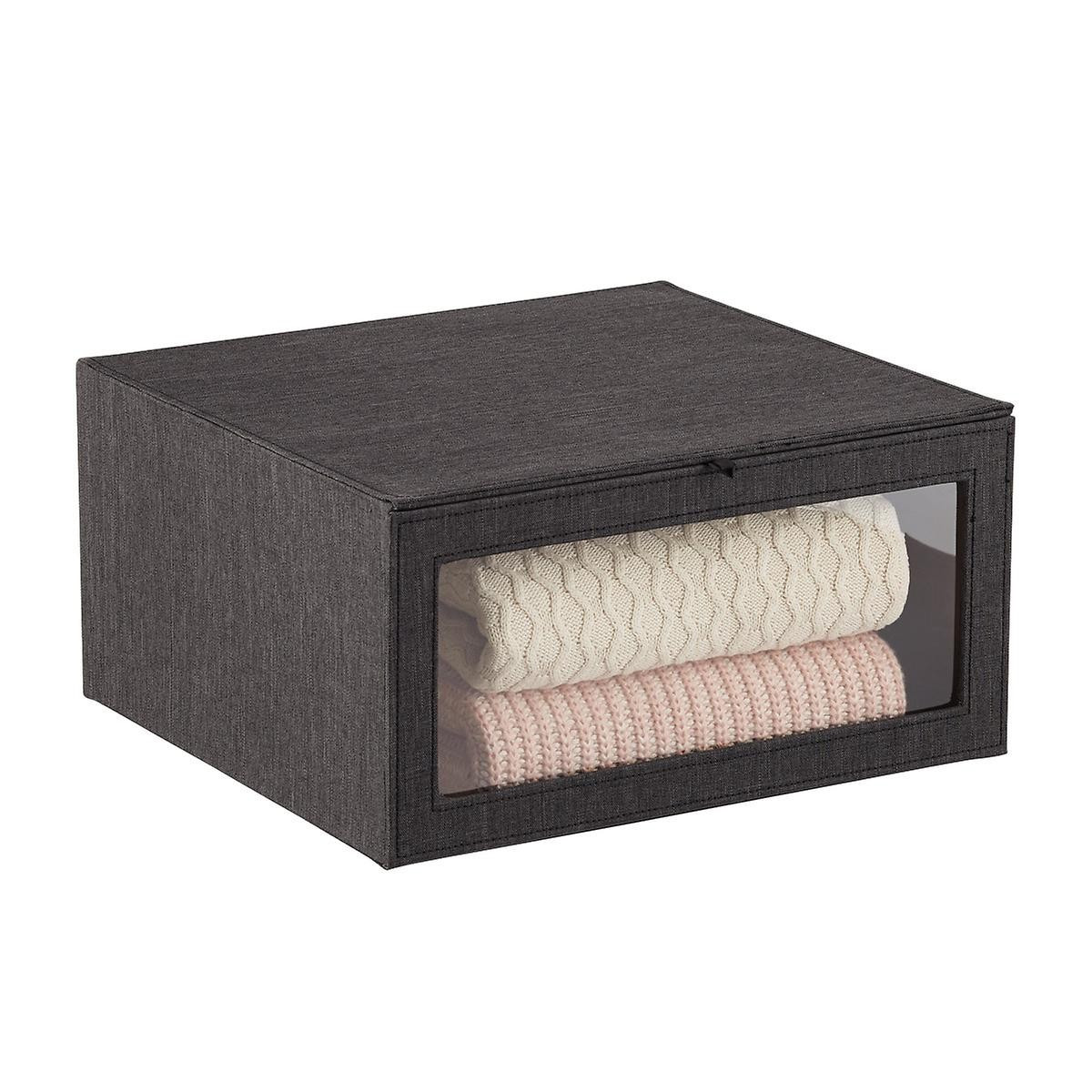 Black Cambridge Drop-Front Sweater Box | The Container Store