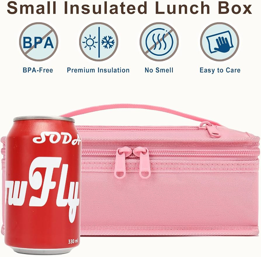 FlowFly Small Insulated Lunch box Portable Soft Bag Mini Cooler Thermal Meal Tote Kit with Handle... | Amazon (US)