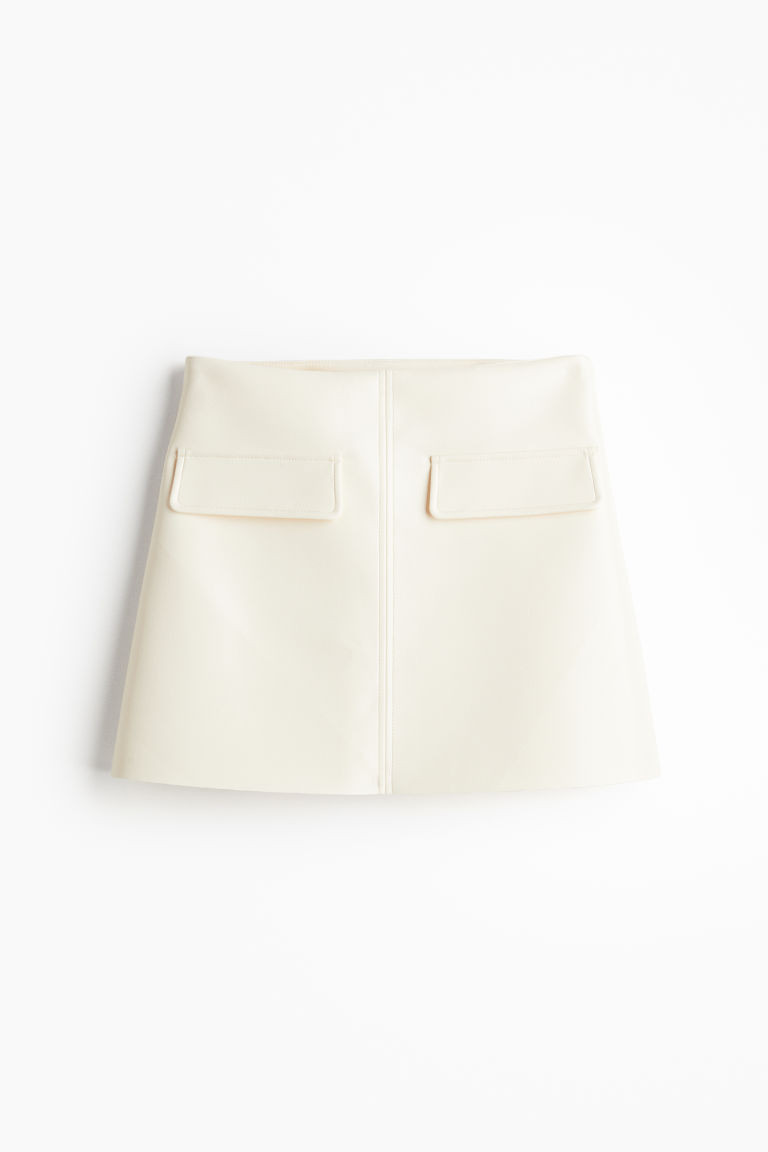 H & M - Coated mini skirt - White | H&M (UK, MY, IN, SG, PH, TW, HK)
