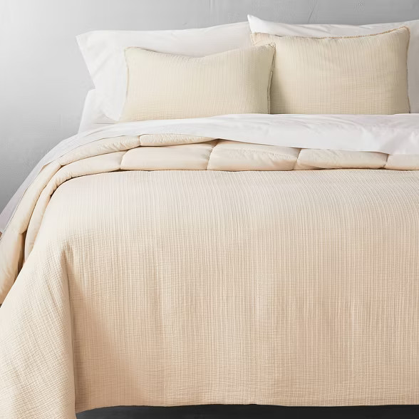 Textured Chambray Cotton Comforter & Sham Set - Casaluna™ | Target