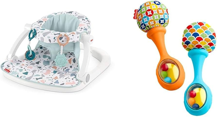 Fisher-Price Baby Portable Baby Chair Sit-Me-Up Floor Seat & Newborn Toys Rattle 'n Rock Maracas,... | Amazon (US)