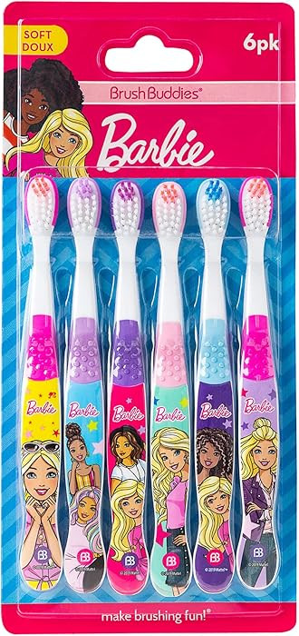 Brush Buddies 6 Pack Barbie Toothbrushes for Kids, Children's Toothbrushes, Soft Bristle Toothbru... | Amazon (US)